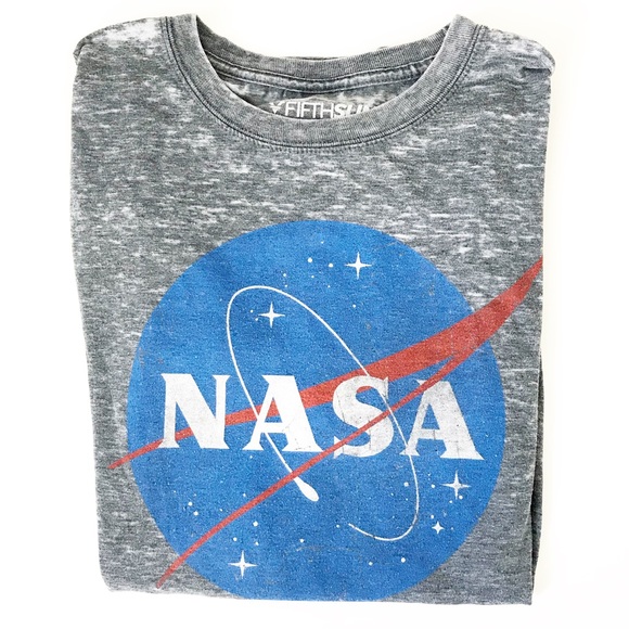 Fifth Sun Tops - NASA Logo Heathered Gray Vintage Soft Tee Medium